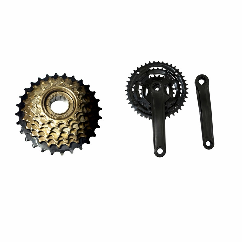 Kit transmissão de marchas 21 velocidades 7x3 para bicicletas Catraca 7V + Pedivela coroa tripla