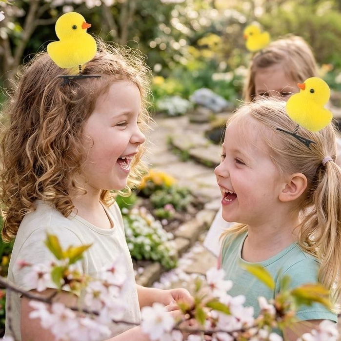 Kit 6 Peças Acessório Cabelo Infantil Cabelo Maluco Escola Volta as aulas Pintinho Amarelo — imagem 2 de 2