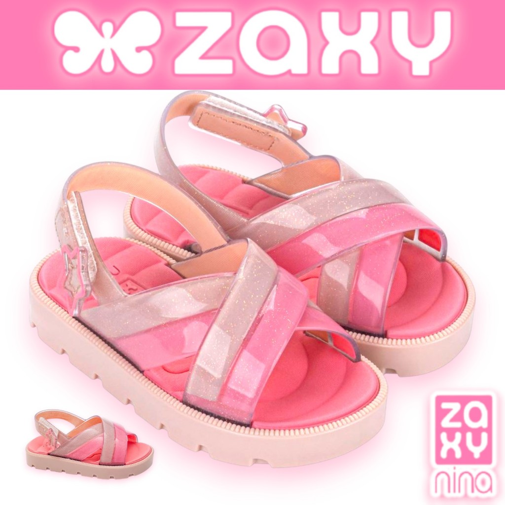 Sandália Infantil Menina Zaxy Original Feminina Leve Macia Confortável Antiderrapante Moda Verão Delicada Babuche
