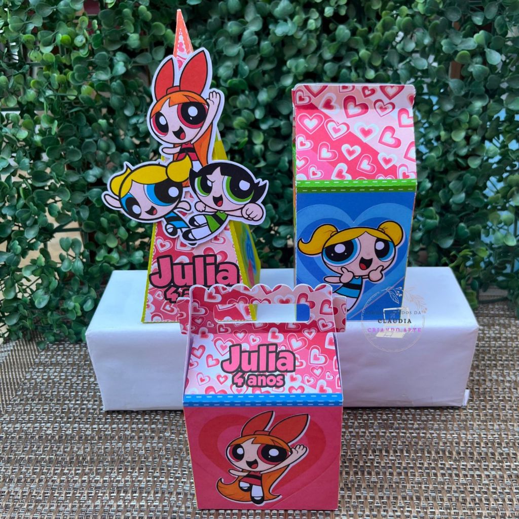 Lembrancinha caixinha personalizada AS Meninas Super Poderosas caixinha aniversario kit festa mimos decoração AS Meninas