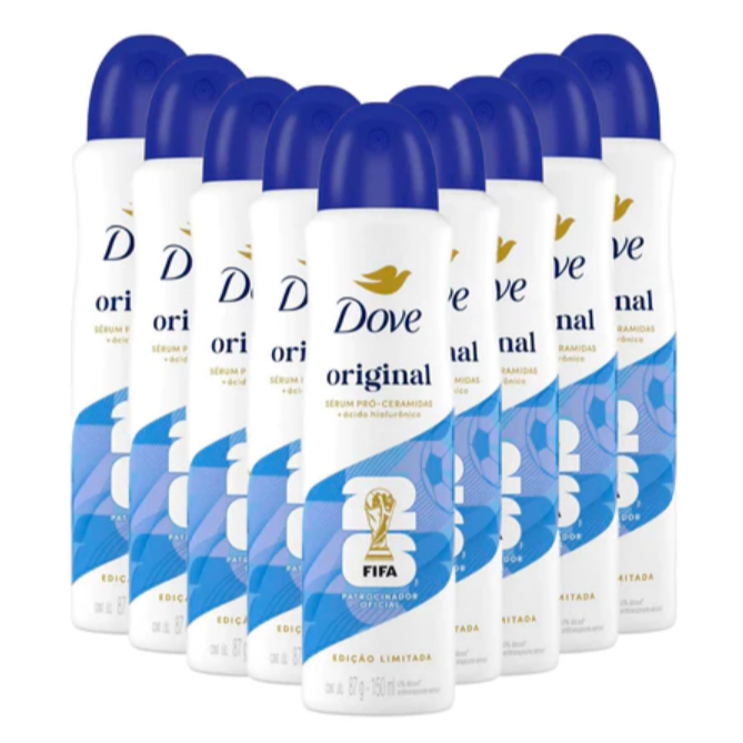 Kit 6/9/12 Desodorante Dove Original 150ml Aerosol 72h Proteção Antitranspirante Original