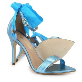 Sandália Feminina Salto Alto 10cm Fita Cetim Luxo Festa Elegante Confortável Envio Imediato