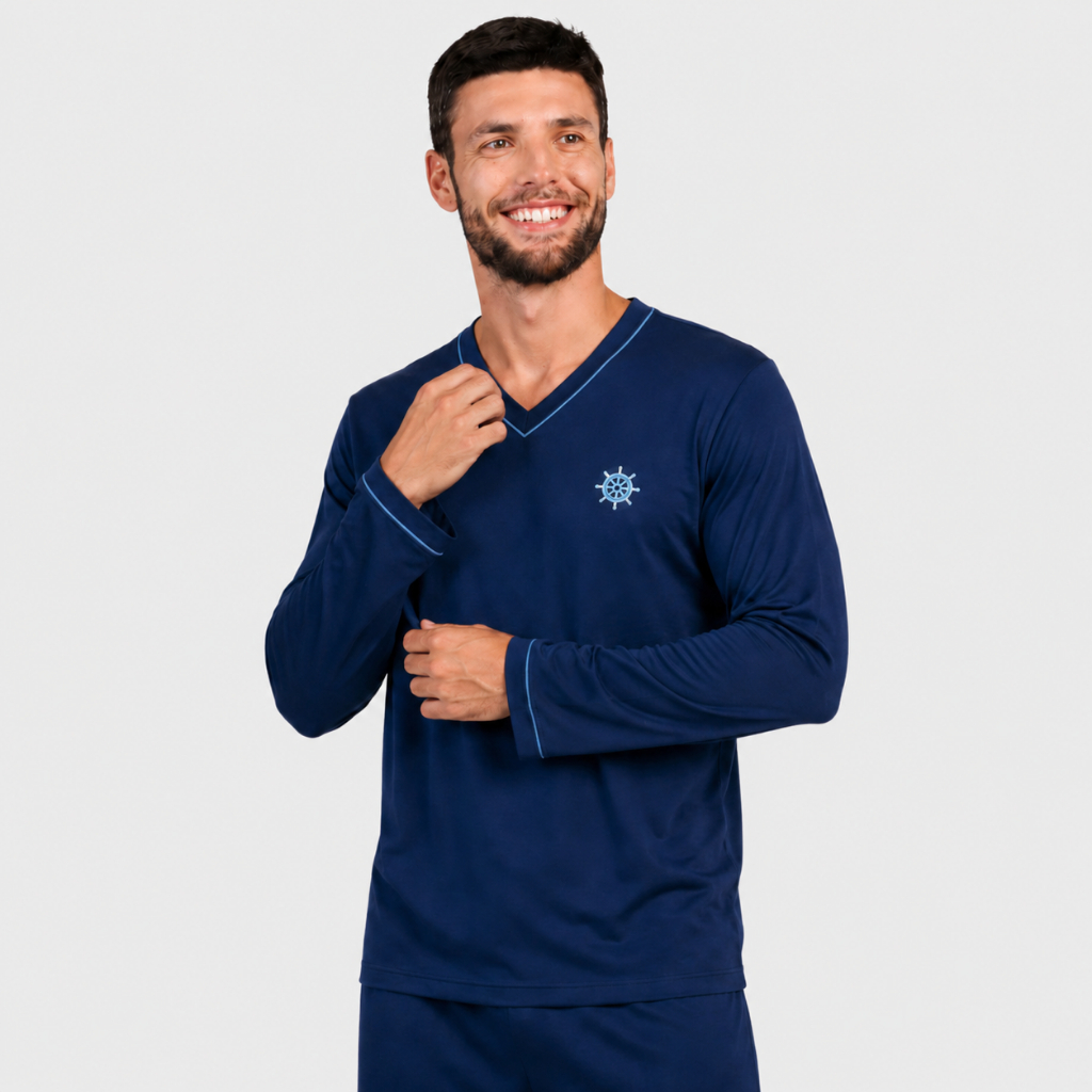 Pijama de Frio Masculino Adulto Inverno Longo Calça Manga Longa Quentinho