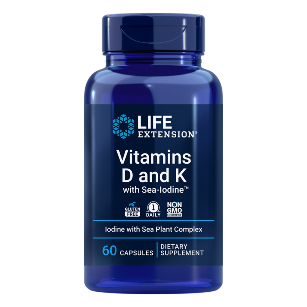 Vitaminas D e K 125mcg 60 Cápsulas Life Extension