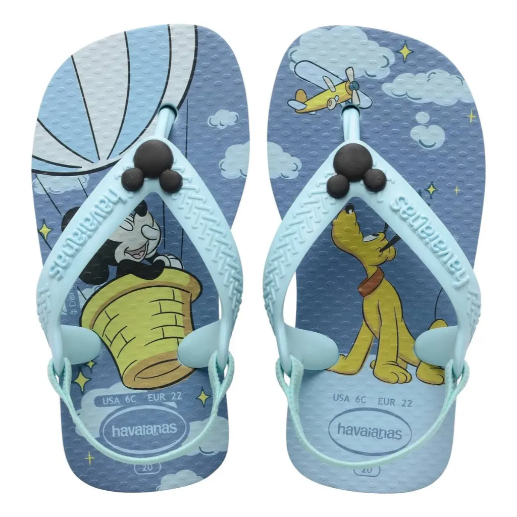 Chinelos Havaianas Baby Disney Mickey com elástico azul Maceió sandálias