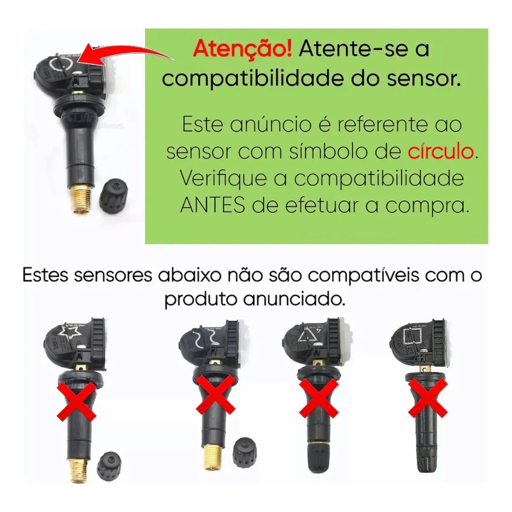 Kit 4 Sensor Pressão Pneu Fusion Edge Ecosport Ford Mustang — imagem 2 de 2