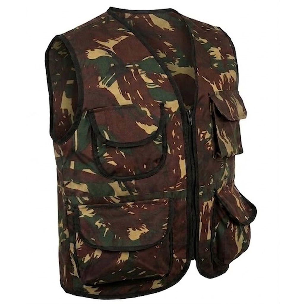 Colete Multi Bolsos Regulavel Camping Caminhada Treking Caca Com 4 Bolsos