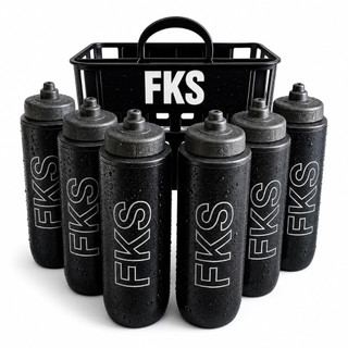 Kit 6 garrafinha de água + cesta porta garrafa squeeze de 1 litro