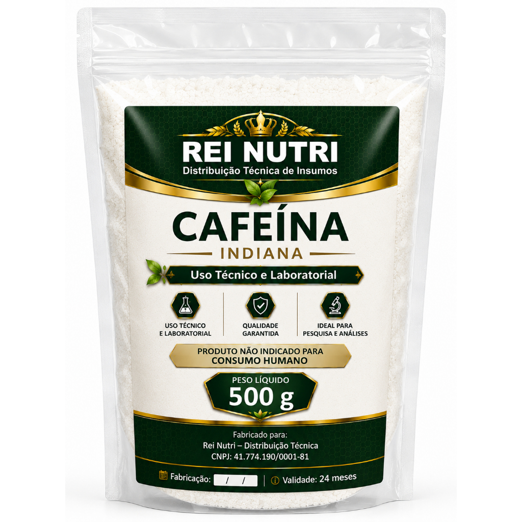 Cafeína Indiana 500g Uso Técnico Laboratorial Rei Nutri