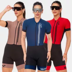 Macaquinho de Ciclismo Macacão Feminino Roupa Ciclista Forro em Gel Slim Profissional