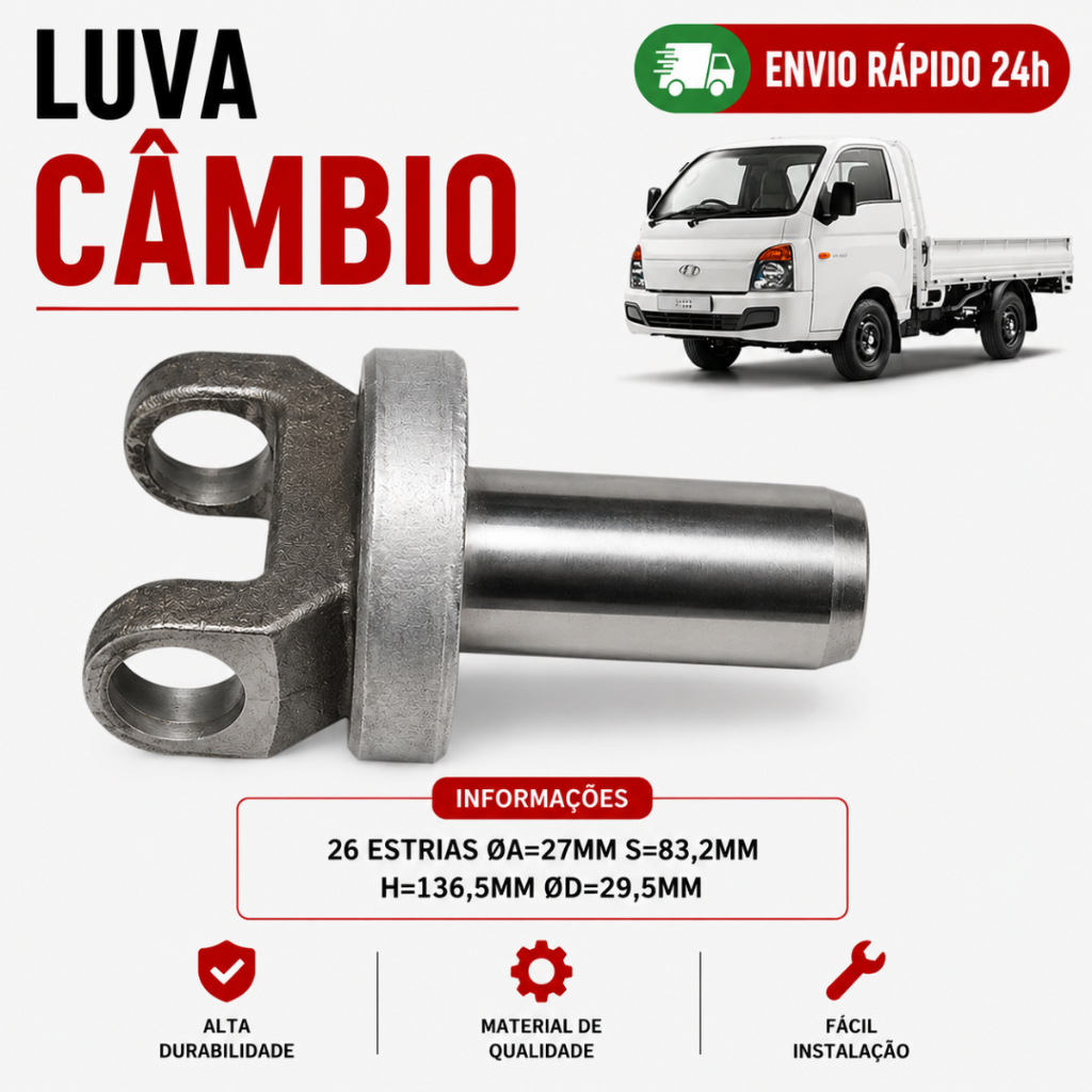 Luva Câmbio Cardan Hyundai Hr 26 Estrias