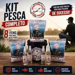 KIT Pesca Balde 3,6L + 3 Massas Especial Tilápia + 4 Essências variadas