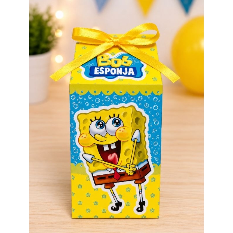20 Caixas Milk Bob Esponja Personalizada Com Nome e Idade - Lembrancinha Festa Infantil