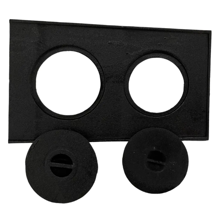 Chapa Mineira De Fogao A Lenha 2 Furos Com Tampa - 46x28x25