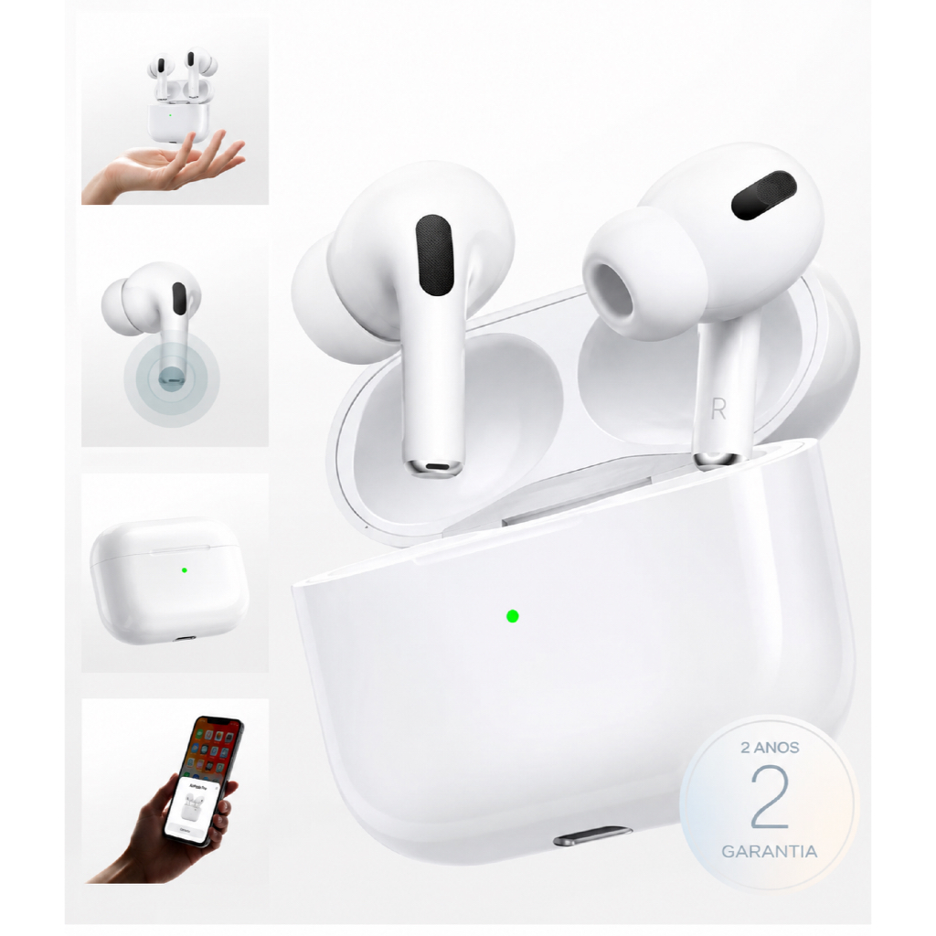 Fone de Ouvido Bluetooth Sem Fio TWS PRO 3 Com Microfone e Touch Para Celular Android e iOS