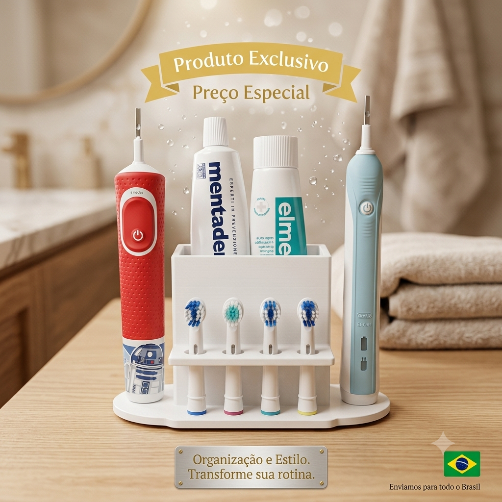 Organizador para Escovas de Dente Elétricas