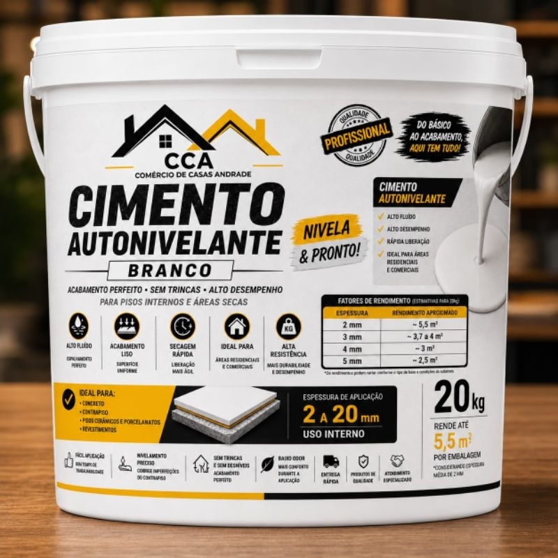 Cimento Autonivelante Branco obras CCA 10 kg