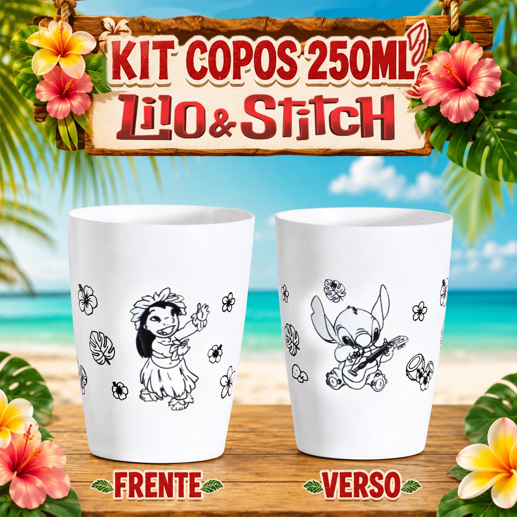 Kit 10 a 50 Copos para Colorir: Monstrinho Azul e Amiguinha – Brindes Aniversário Lembrancinhas 🌺