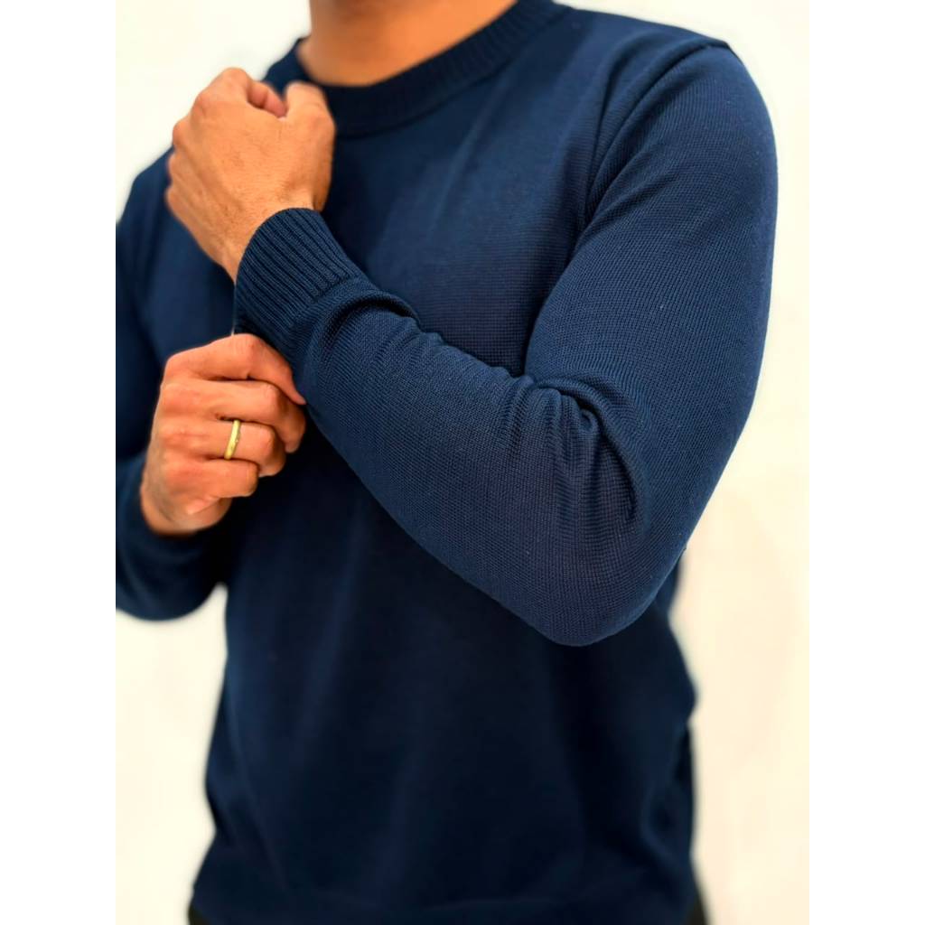 Suéter Masculino Liso Trico Básico Inverno Quente