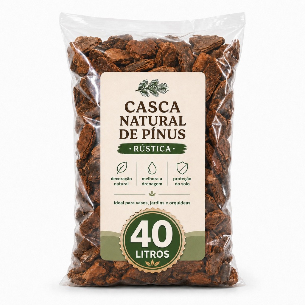 Casca de Pinus Rustica Natural Pronta Orquídeas Vasos Jardim Decoração Polida Uso Fertilizante