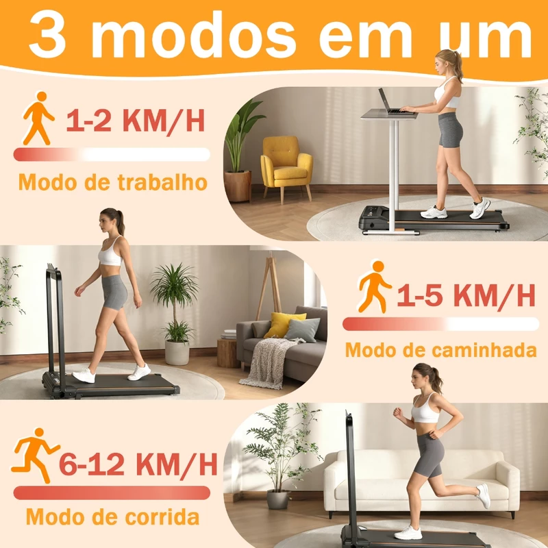 Esteira Ergométrica Elétrica 2.0HP Silenciosa Dobrável — foto 4