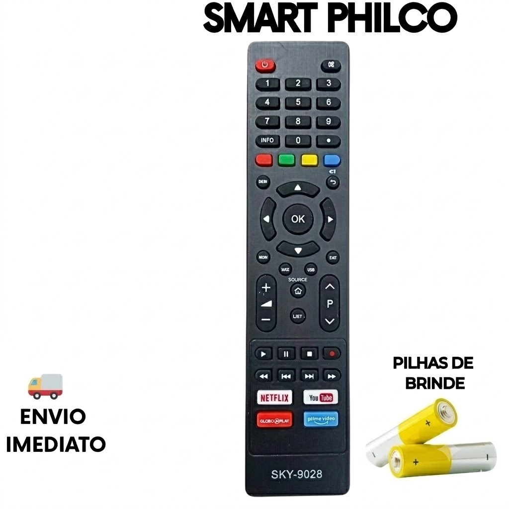Controle Remoto TV Philco Smart Ideal Compatível Controle Original