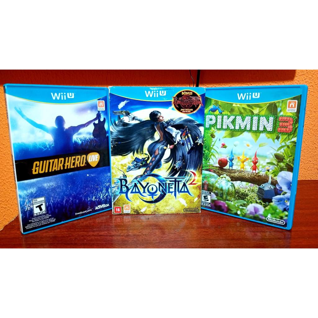 Lote Jogos Nintendo Wii U - Guitar Hero Live, Pikmin 3, Bayonetta 2 + Bayonetta 1 Slipcase