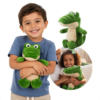 Jacaré de Pelúcia 23cm Antialérgico Fofinho Macio Realista Presente Infantil Decorativo