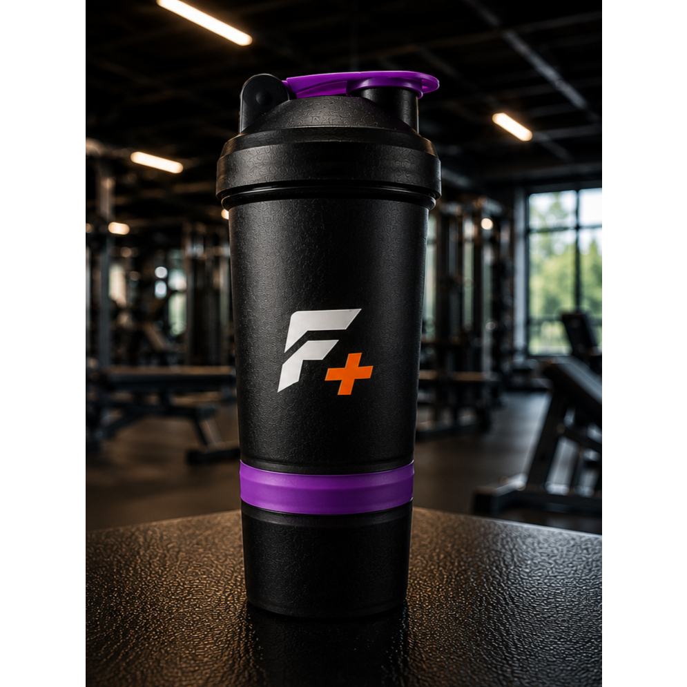 Coqueteleira GYM Forza 600ml Com Filtro Preta Roxa