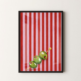 Quadro Decorativo Cozinha Arte Azeitonas Com Moldura
