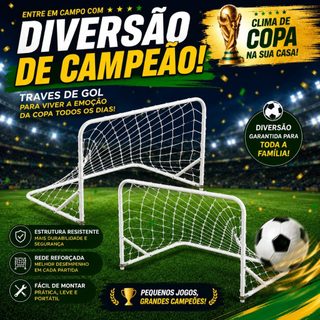 2 Traves de Gol P de Futebol Infantil de  Ferro Golzinho Futebol  66 x 45 cm