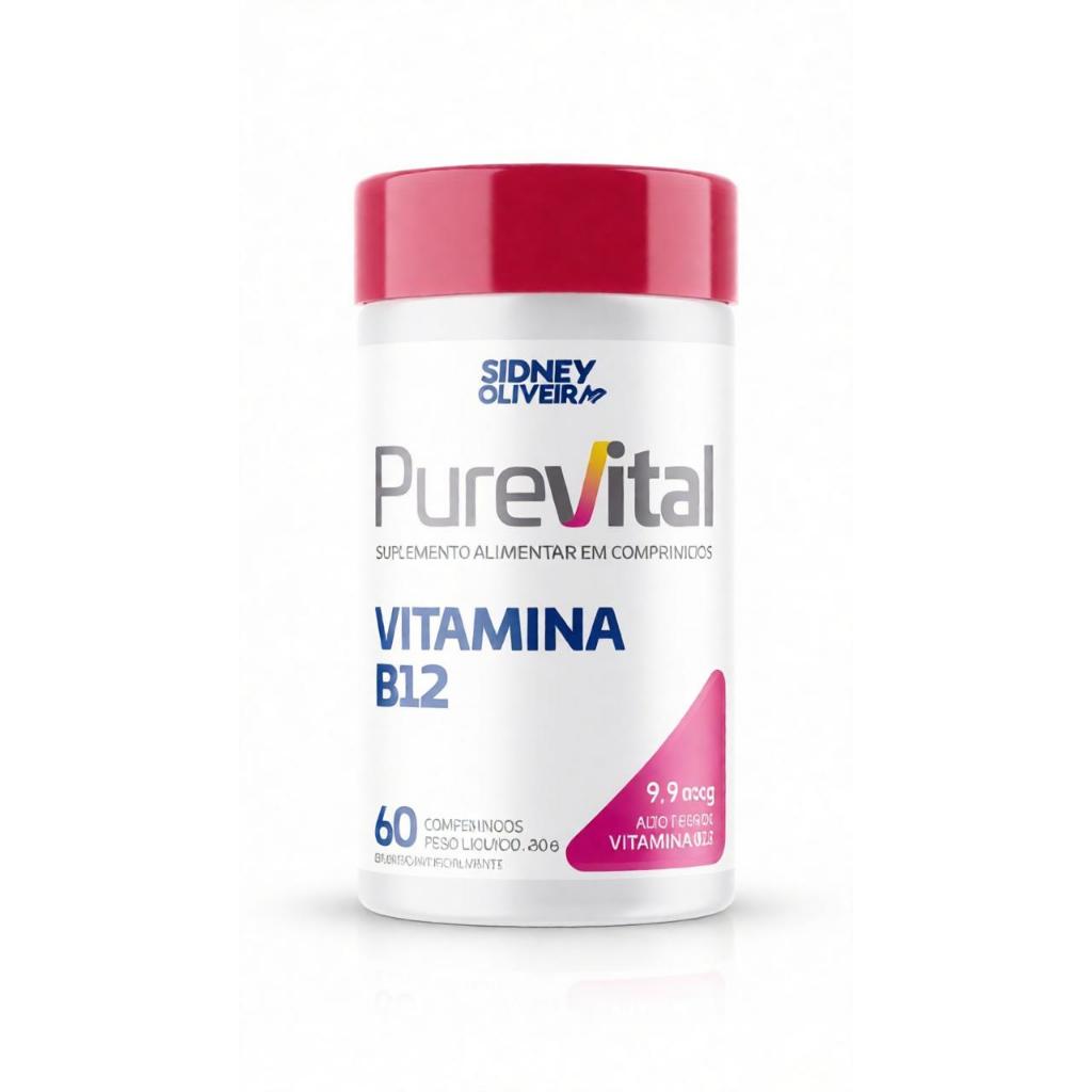 VITAMINA B12 9,9MCG PUREVITAL 60 COMPRIMIDOS SIDNEY OLIVEIRA