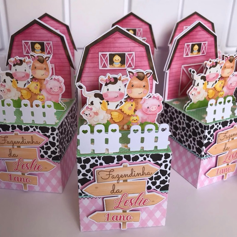kit Festa Fazendinha aquarela - personalizados aniversário lembrancinhas festa infantil caixinhas caixa decoração