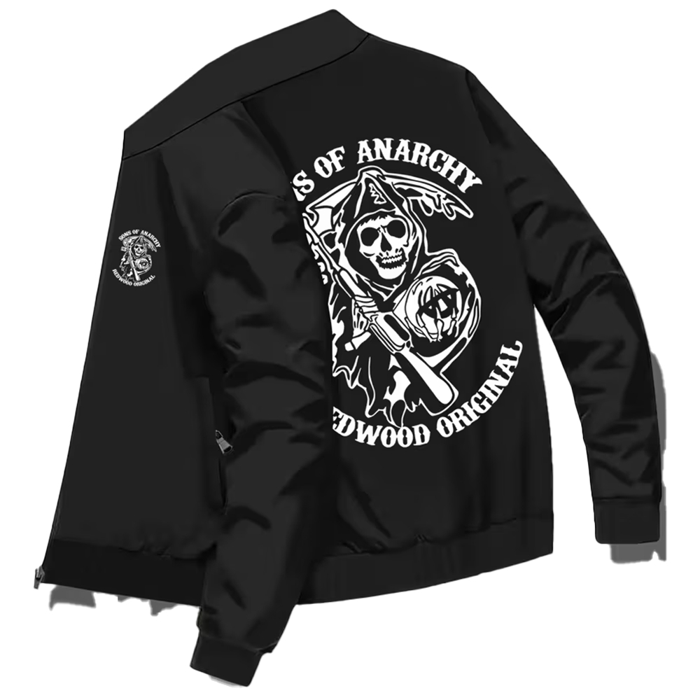 Jaqueta Bomber Estampada Esportes Casual Sons of Anarchy Seriado Motoclube Jax Teller Redwood
