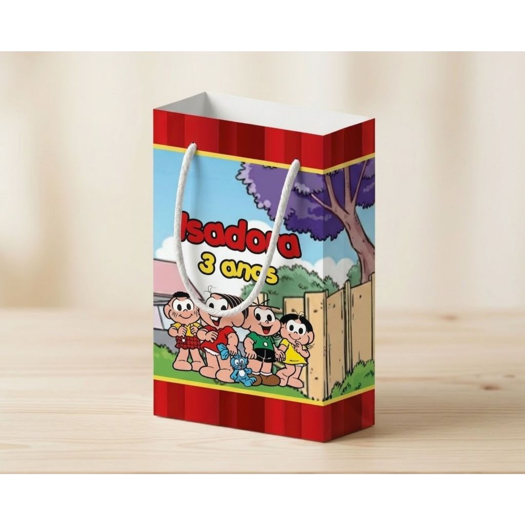 Kit 20 Sacolinhas Surpresa PERSONALIZADAS Turma da Mônica – Lembrancinha Aniversário Infantil - ESCOLHA OS PERSONAGENS