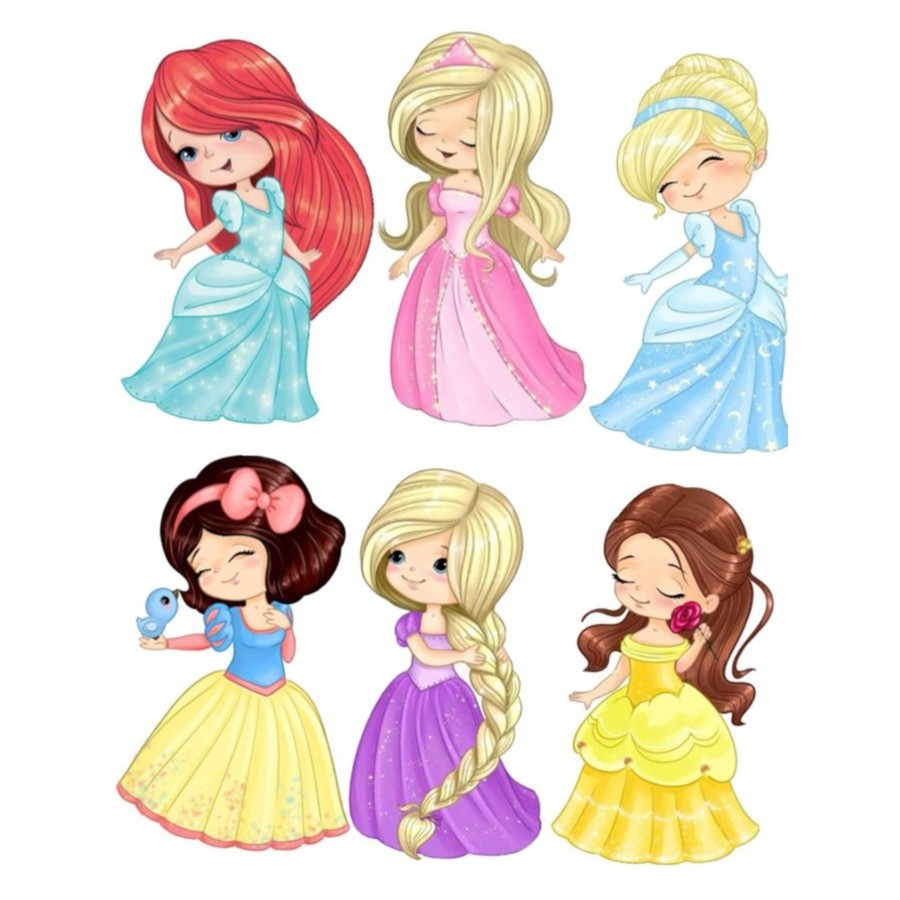 Displays Princesas Cute MDF 10cm | Lembrancinha Festa Infantil | Kit Personalizado (6 a 20 peças)