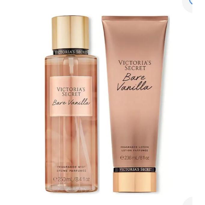 Kit Bare Vanilla Body Splash 250ml + Creme Hidratante 236ml Victoria's Secret Original