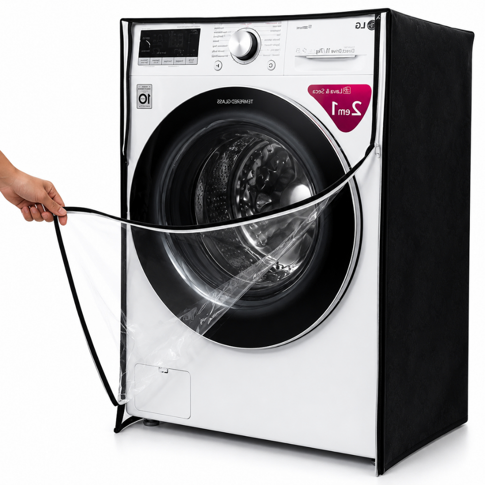 Capa Lava E Seca LG 13 Kg Vc4 Abertura Transparente Ziper preta