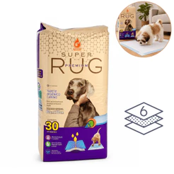 Tapete Higiênico Super Rug Pet 80x60cm 30 Un Alta Absorção