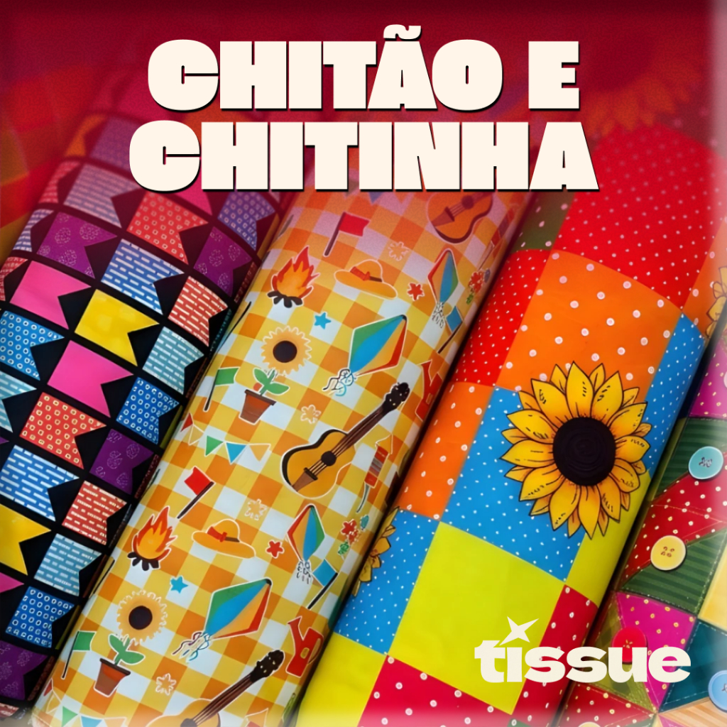 Tecido Chitão & Chitinha de Poliéster 1m, 2m, & 3m / Junina, Arraiá, São João, Decoração, Festa