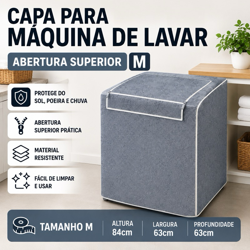 CAPA PARA MÁQUINA de Lavar Impermeável ZÍPER Todos Tamanhos Pra Electrolux Brastemp Consul Colormaq