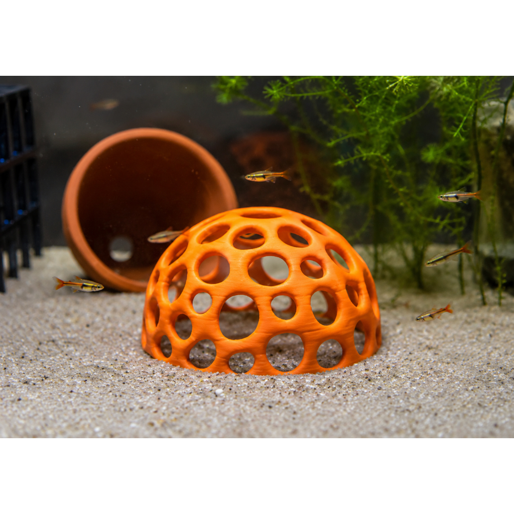 Esconderijo para Camarões "Cúpula de Coral" com ABA para fixação no substrato
