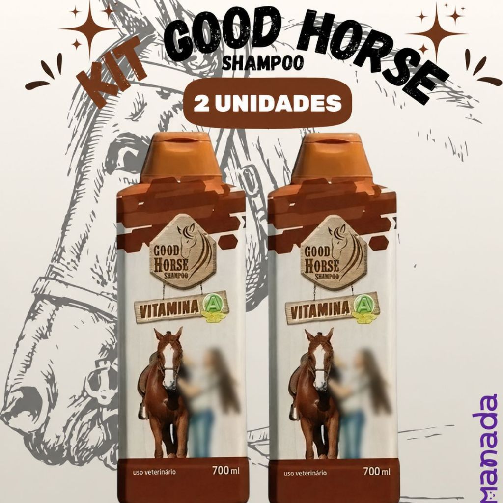Kit 2 Shampoo Good Horse 700ml Cavalo Condicionador Original Produto De Uso Exclusivo Veterinario