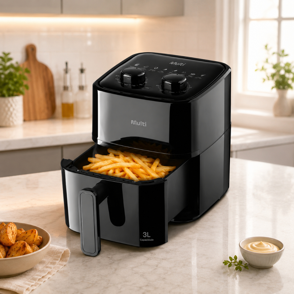 Fritadeira Elétrica Air Fryer MF1300 3L 1200W  Preta Multi - GO251