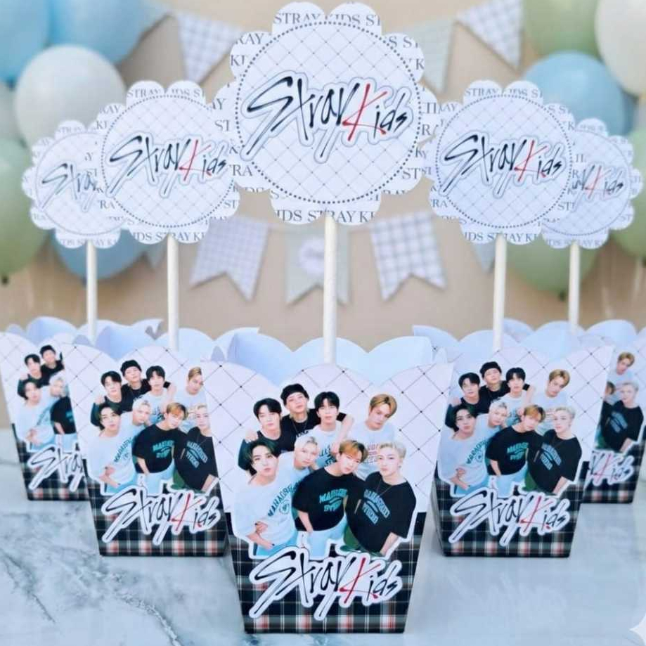 Centro de mesa cachepô personalizado| Stray kids  K pop | decoração festa mesa de convidados| lembrancinhas