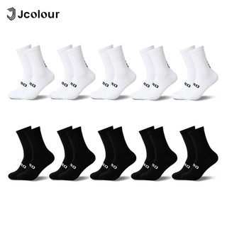 Jcolour Kit 10 Pares Meias Esportivas Unissex Respiráveis Meia de Treino Academia Futebol Basquete