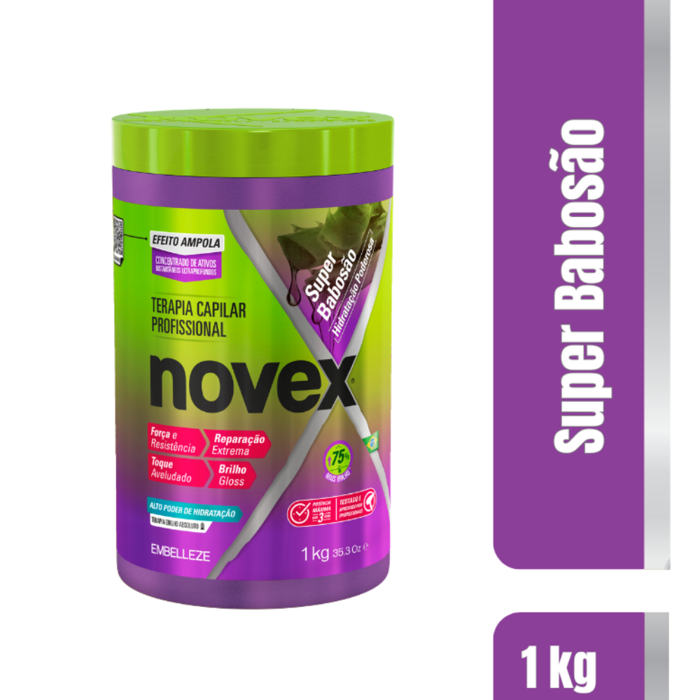 KIT CRONOGRAMA NOVEX DOCTOR RÍCINO - SUPER BABOSÃO - INFUSÃO DE COLÁGENO 1KG · foto 2