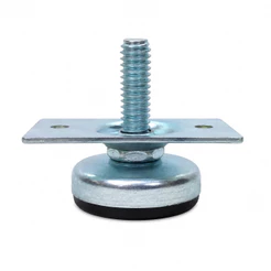 Kit c/ 4 Sapata Pé Nivelador 3/8 Com Chapa 30x45mm Pezinho Metalon E Moveis Chapa