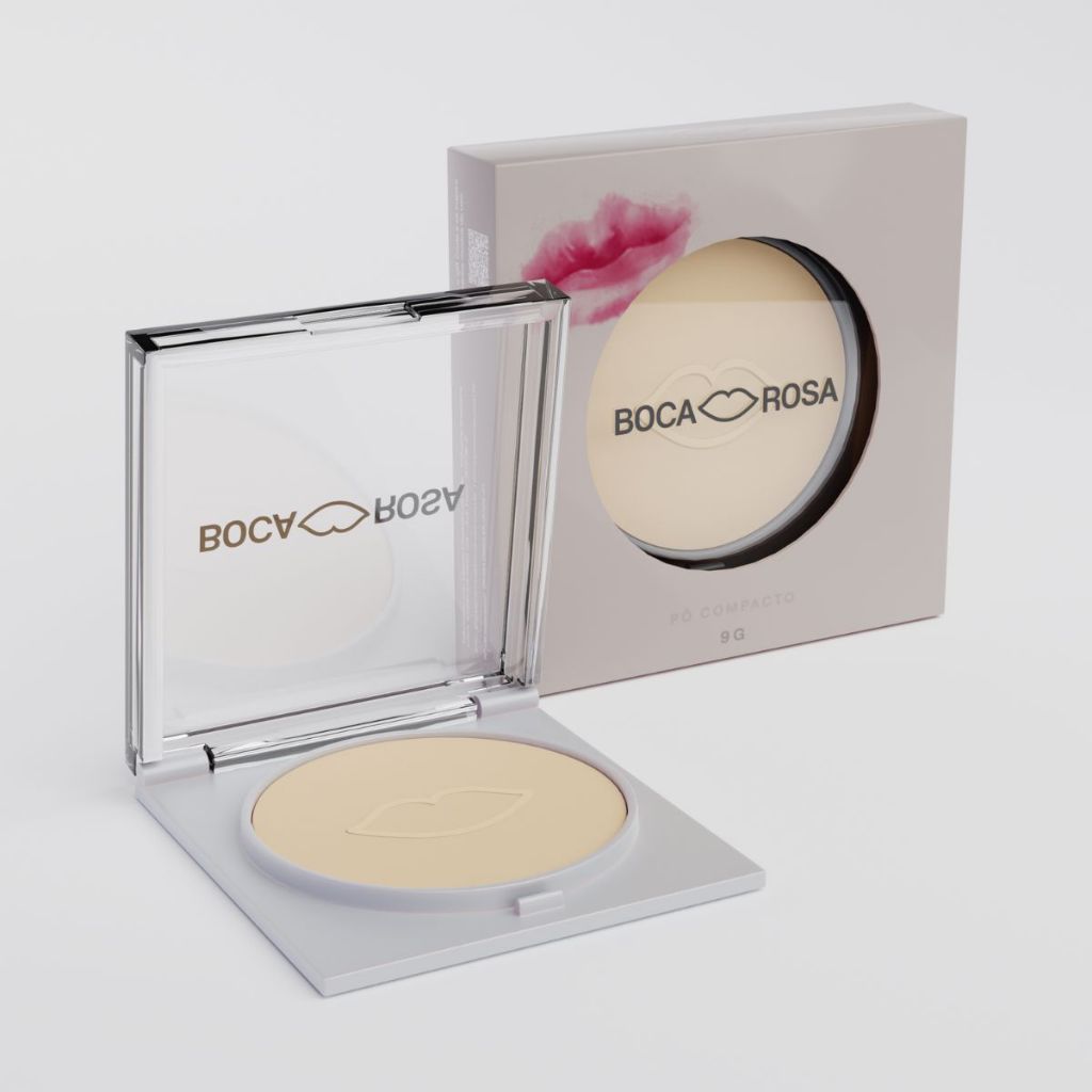 Pó Compacto com Cor Acabamento Matte Ultrafino Natual Boca Rosa