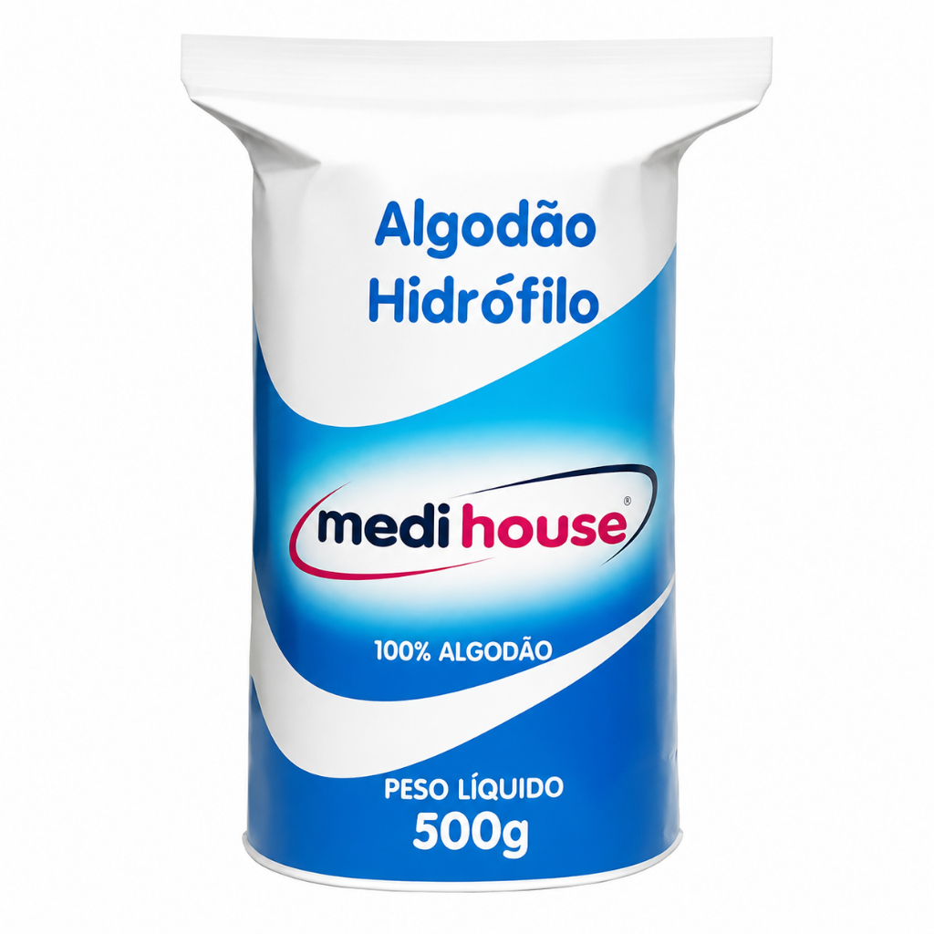 Algodão Hidrofilo 500grs Rolo Medi House